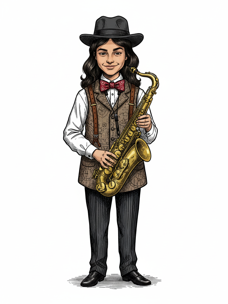 Gabriela the Jazz Prodigy - Victorian Illustration