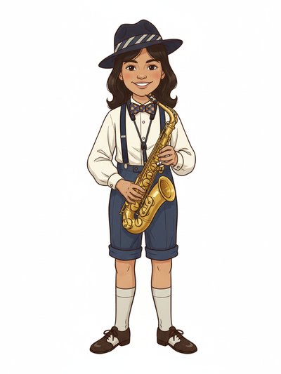 Gabriela's Jazzy Vibes 🎷 - Vintage Storybook