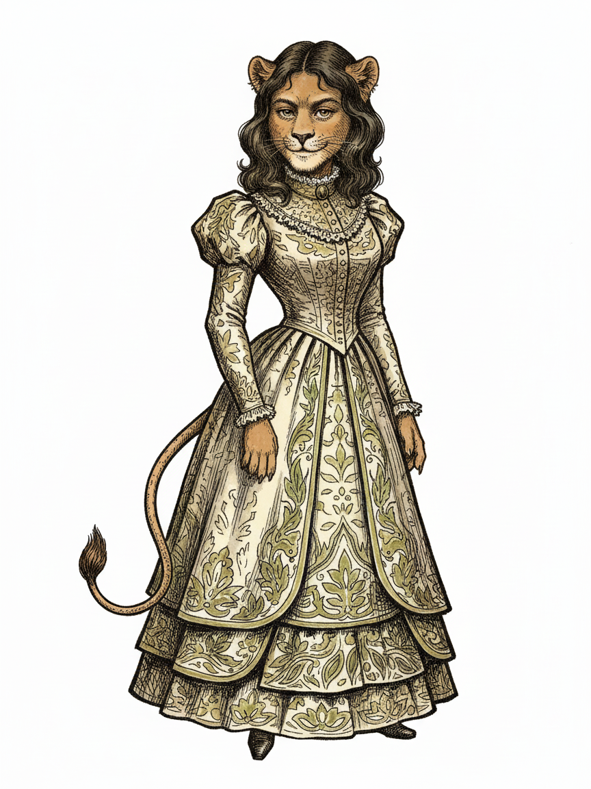 Gabriela the Lioness - Victorian Illustration