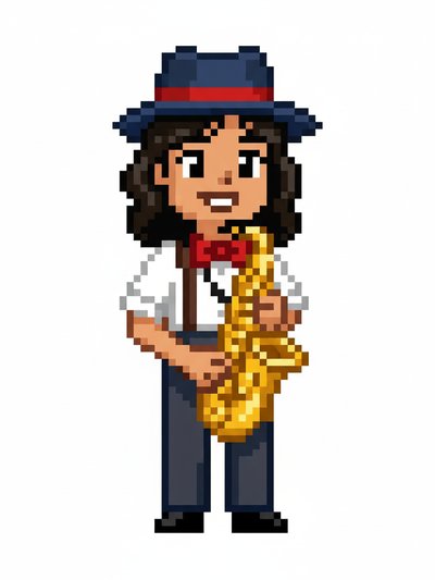 Gabriela's Jazzy Vibes 🎷 - Pixel Art