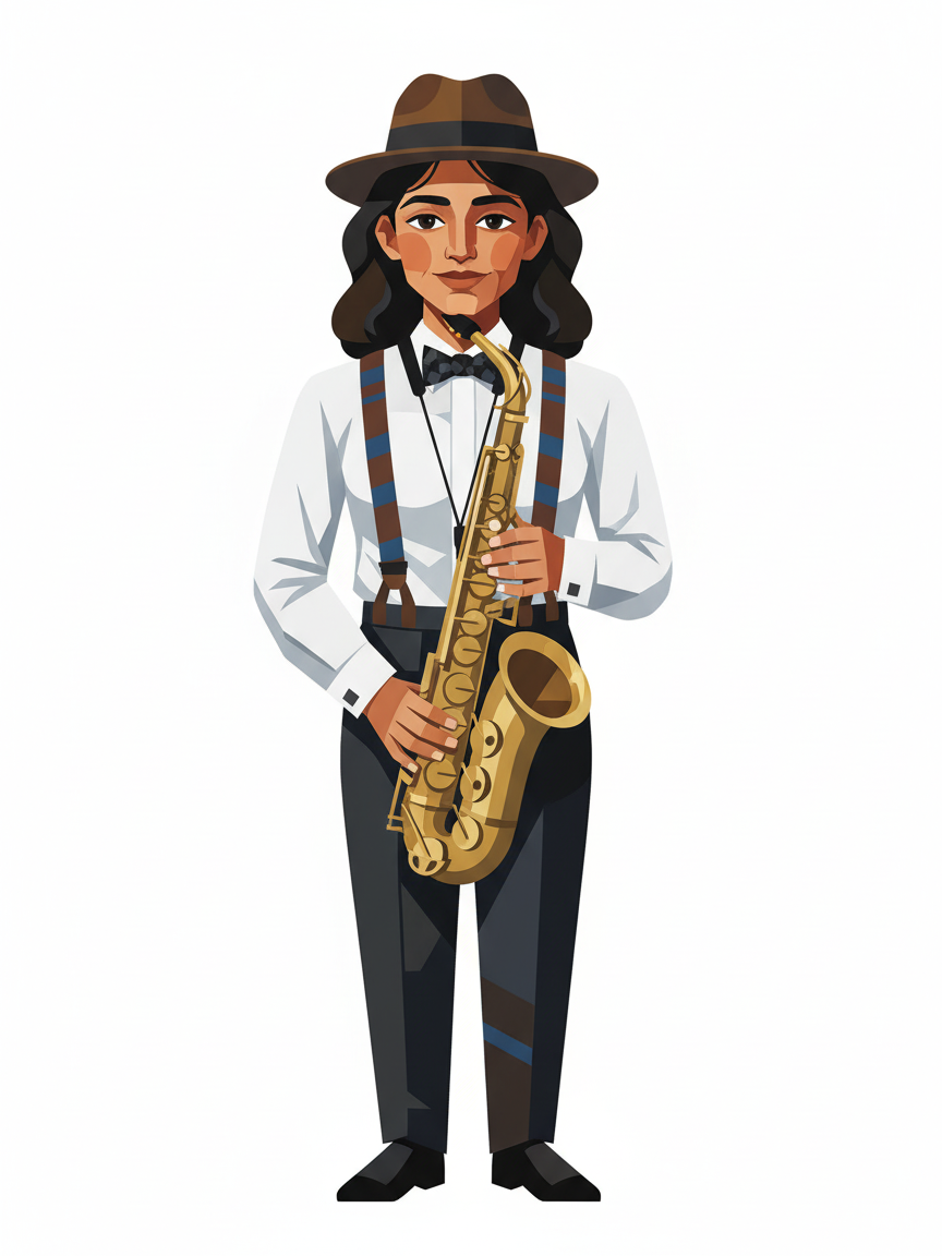 Gabriela the Jazz Prodigy - Cubist Painting