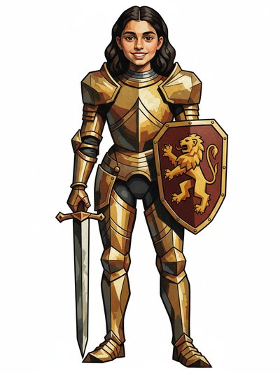 Gabriela's Knightly Quest 🌟 - Cubist Painting