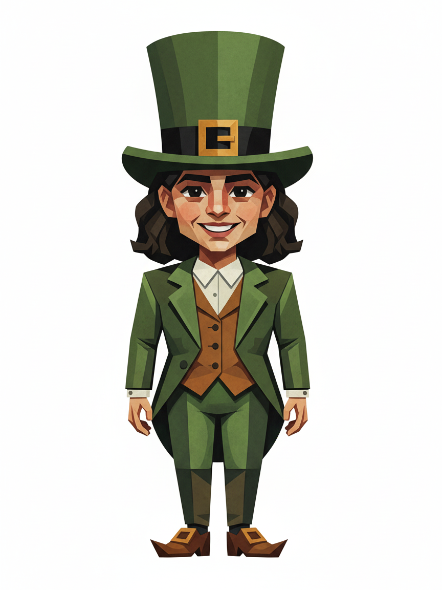 Gabriela the Leprechaun - Cubist Painting