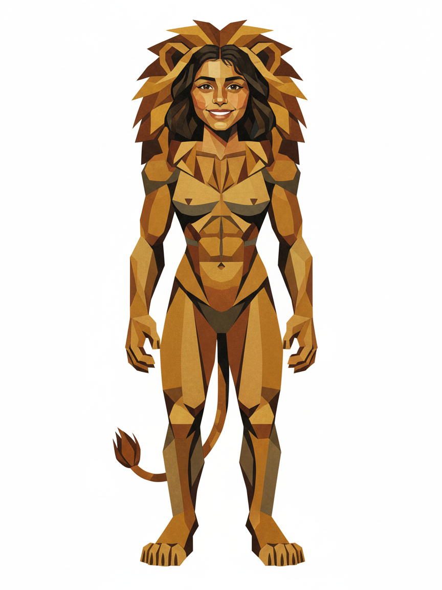 Gabriela the Lioness - Cubist Painting