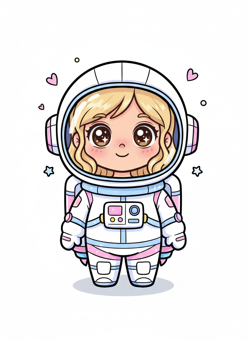 Mary the Astronaut - Kawaii Cute