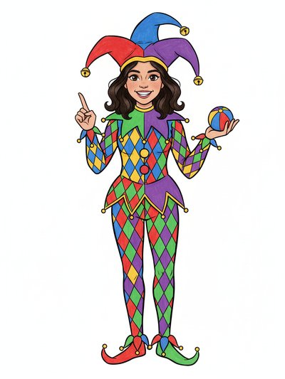 Gabriela's Jester Magic 🎭 - Classic Coloring Book