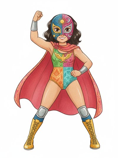 Gabriela's Luchador Adventure 🎭 - Gentle Pencil