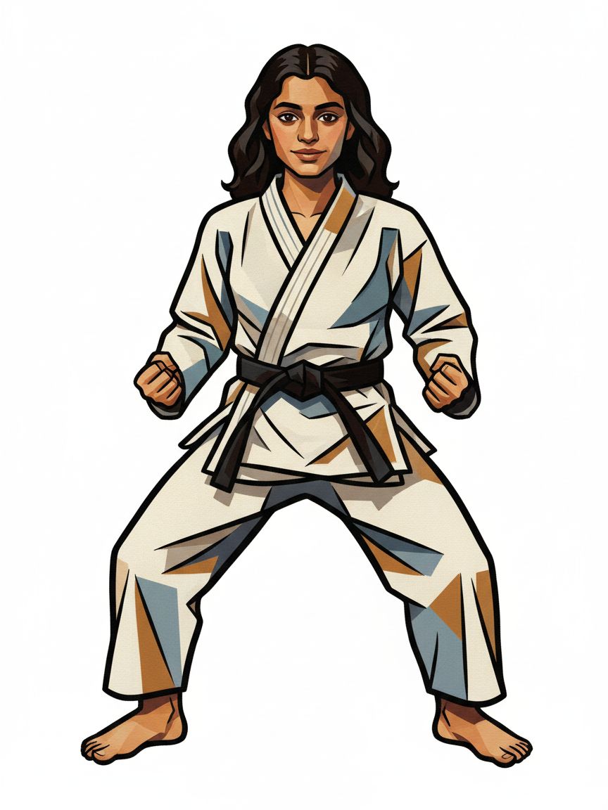 Gabriela the Gi Warrior - Cubist Painting