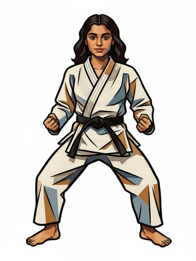 Gabriela's Martial Arts Adventure 💥 - Cubist Painting