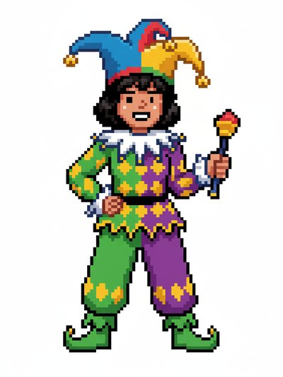 Gabriela's Jester Magic 🎭 - Pixel Art