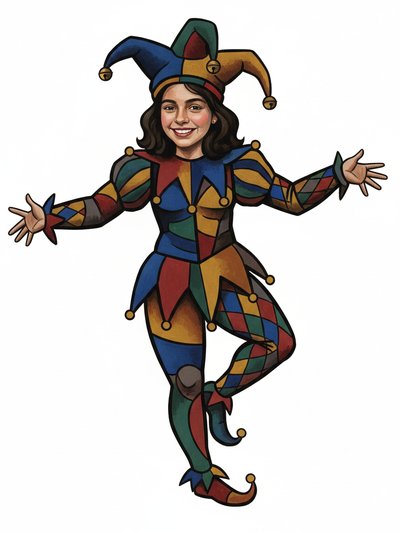 Gabriela's Jester Magic 🎭 - Cubist Painting
