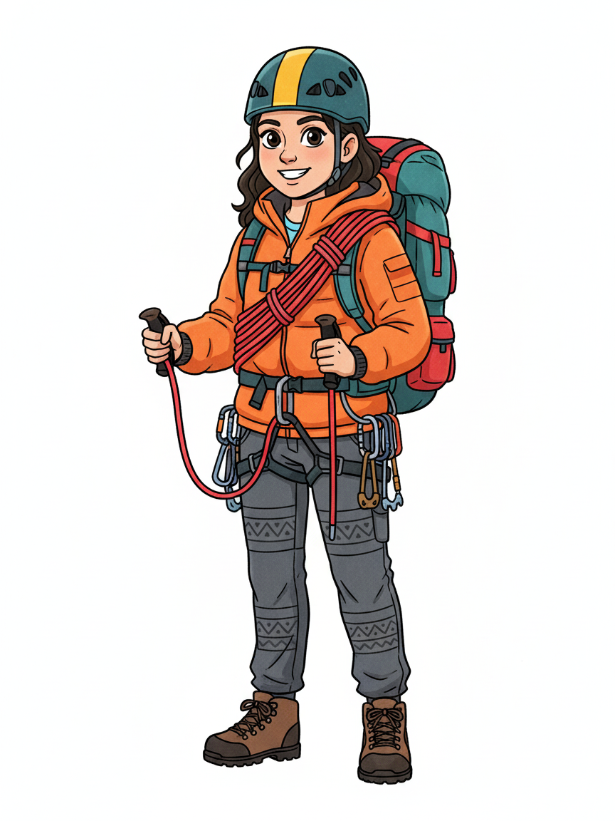 Gabriela the Mountain Explorer - Classic Coloring Book