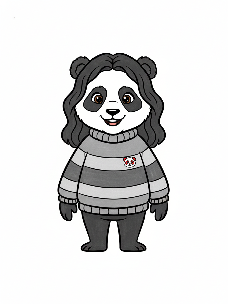 Panda Gabriela - Classic Coloring Book