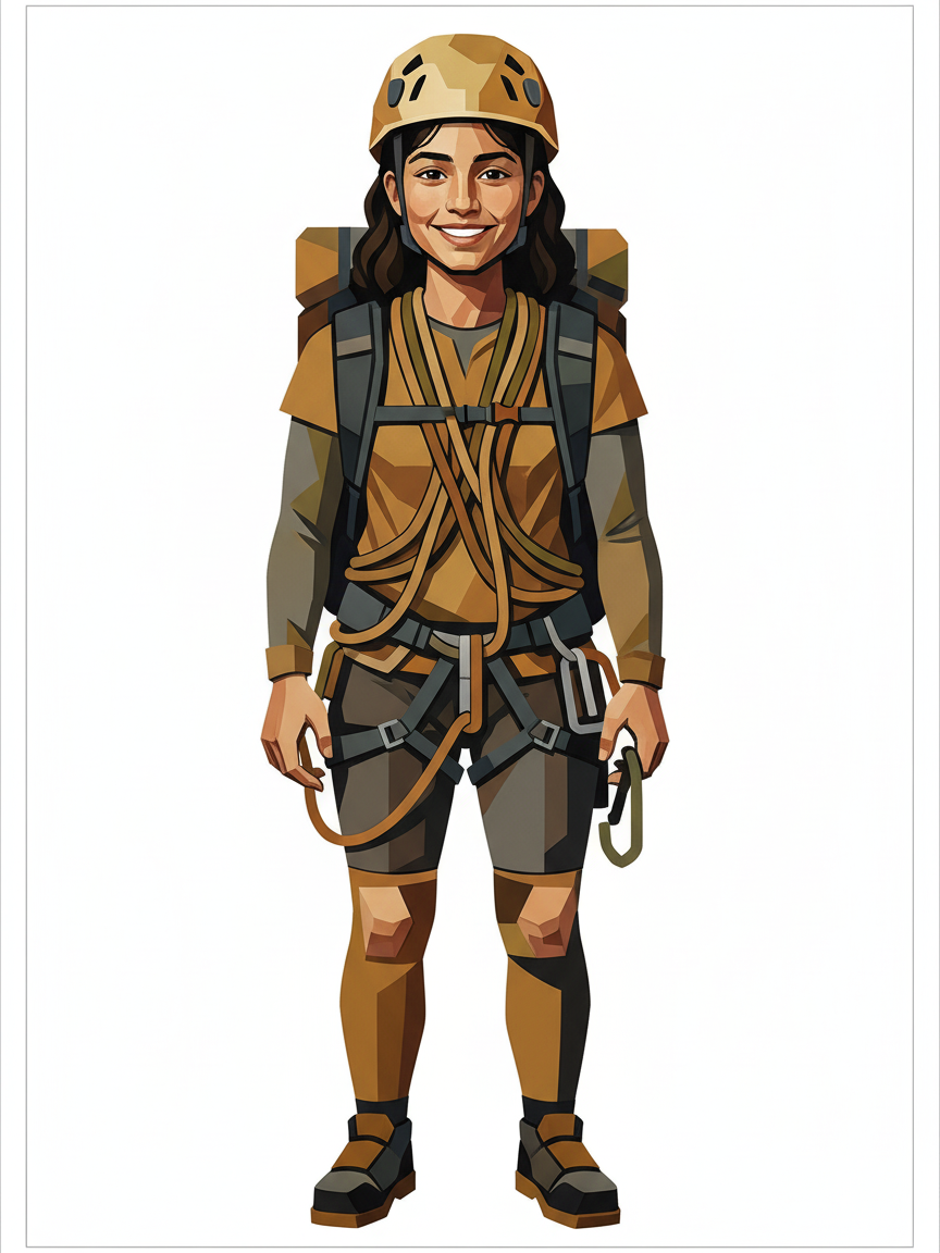 Gabriela the Mountain Explorer - Cubist Painting