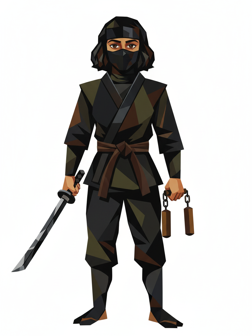 Gabriela the Ninja - Cubist Painting