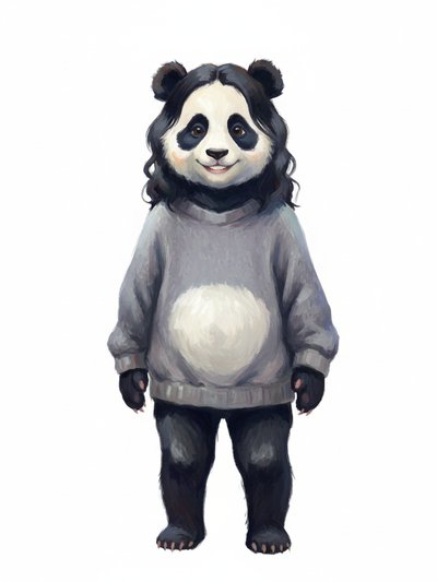 Gabriela's Panda Adventure 🐼 - Impressionist Painting