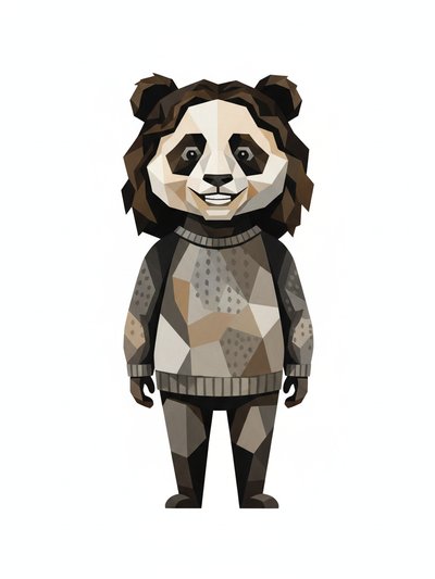 Gabriela's Panda Adventure 🐼 - Cubist Painting