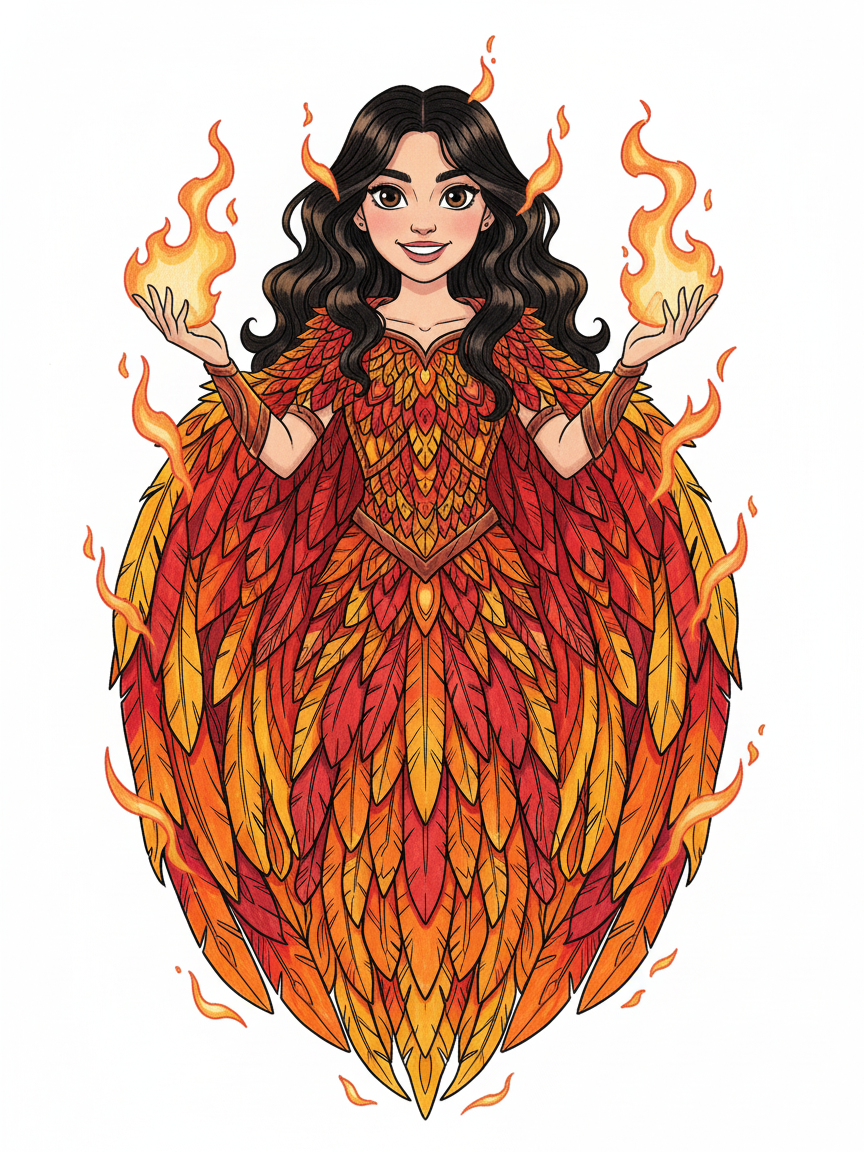 Gabriela the Flamebird - Classic Coloring Book