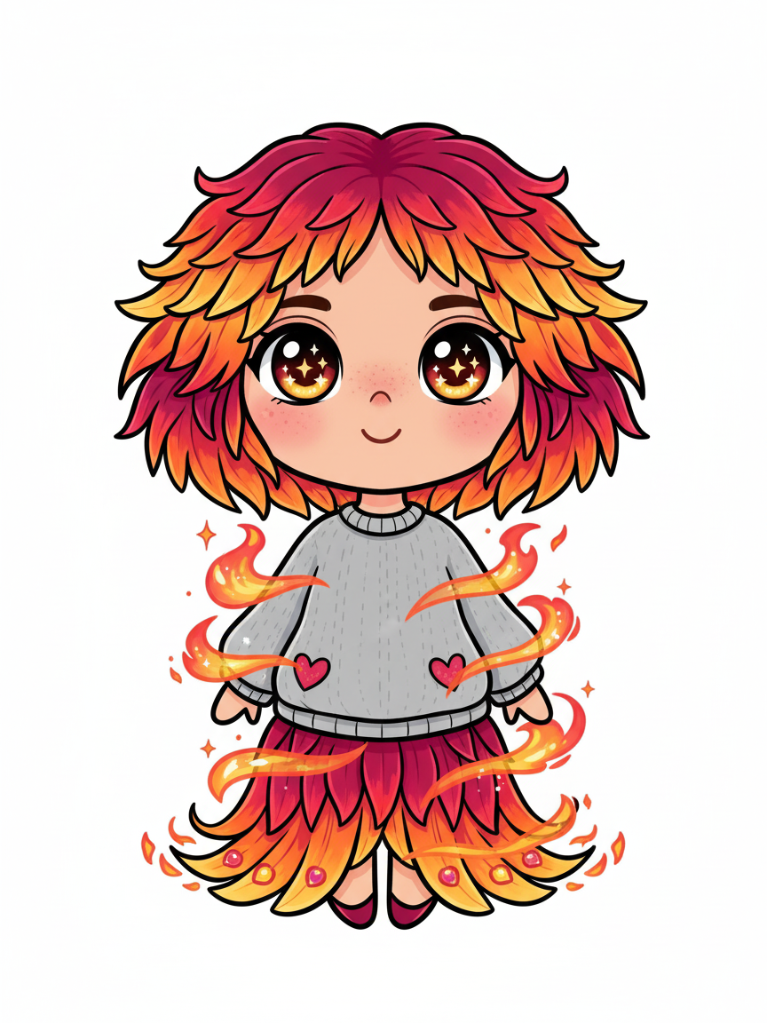Gabriela the Flamebird - Kawaii Cute