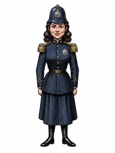 Gabriela: Officer Extraordinaire 🚓 - Victorian Illustration