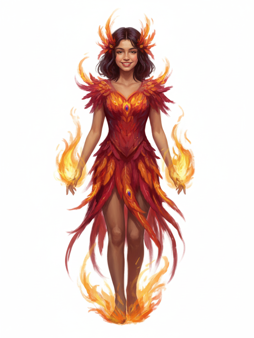 Gabriela the Flamebird - Impressionist Painting