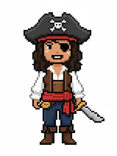 Gabriela's Pirate Adventure 🌊 - Pixel Art