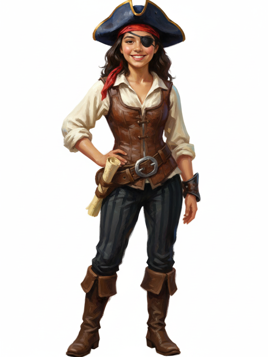 Gabriela the Bold Buccaneer - Impressionist Painting