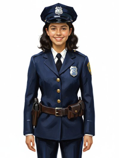 Gabriela: Officer Extraordinaire 🚓 - Impressionist Painting