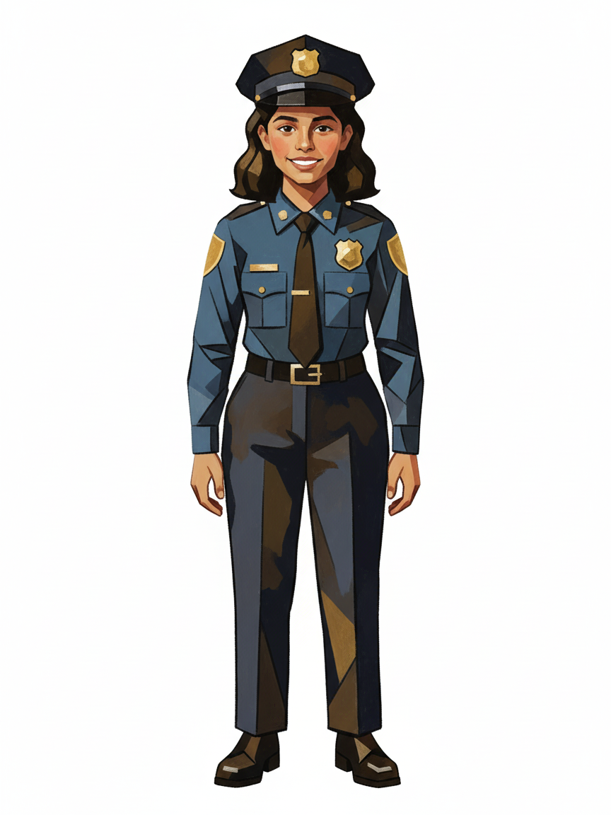 Gabriela the Guardian - Cubist Painting