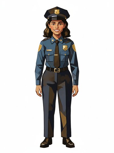 Gabriela: Officer Extraordinaire 🚓 - Cubist Painting