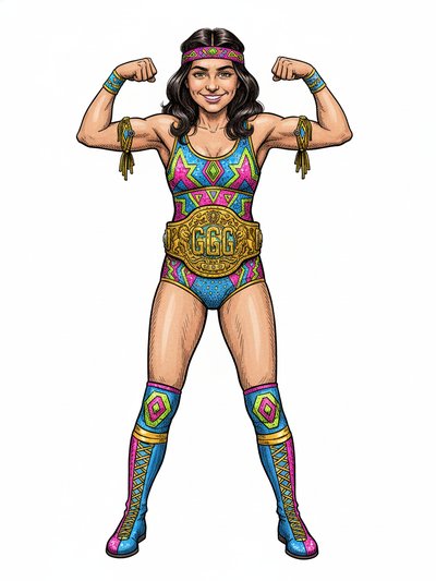 Gabriela's Wrestling Adventure 💪 - Victorian Illustration