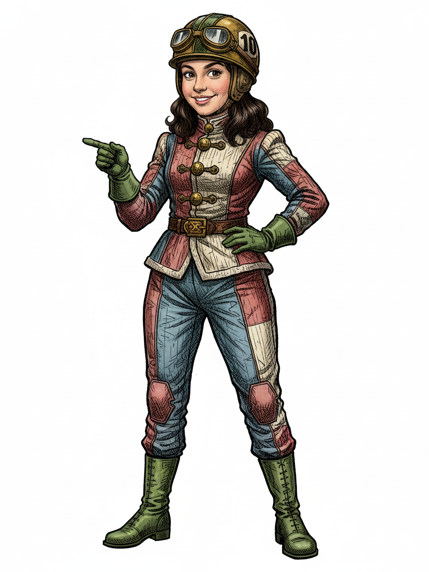 Speedster Gabriela - Victorian Illustration