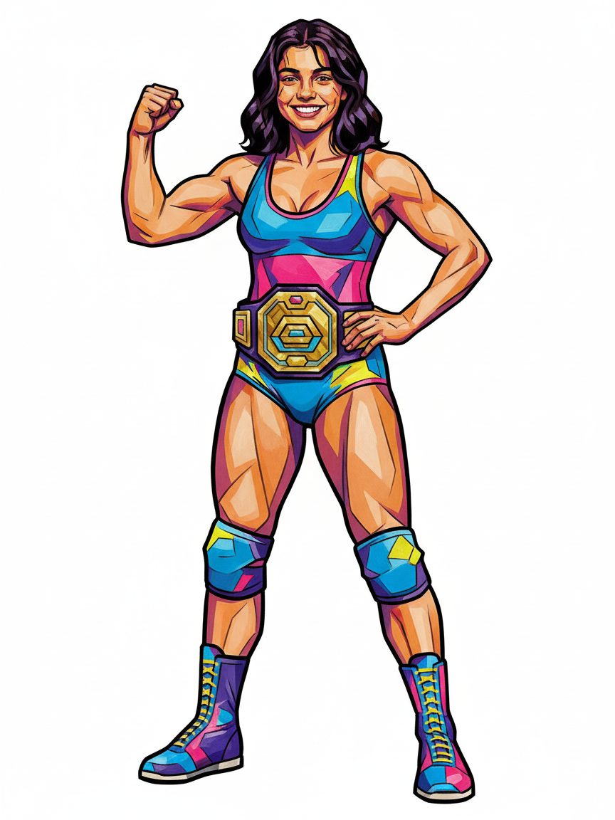 Gabriela the Grappler - Cubist Painting