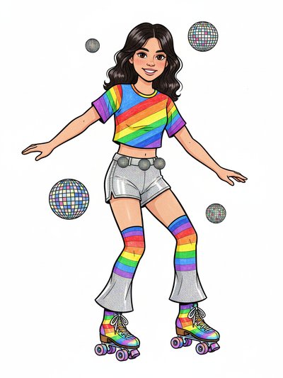 Gabriela's Disco Dreams 🌈 - Classic Coloring Book