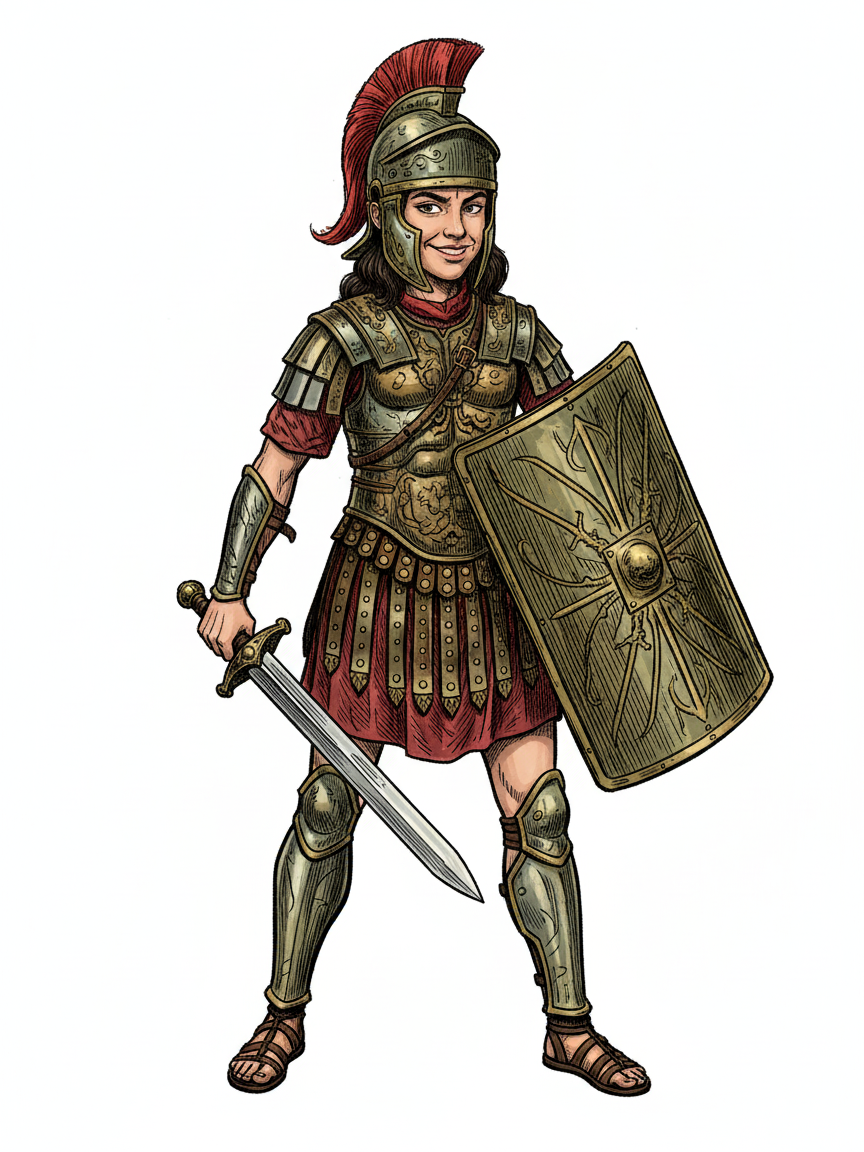 Gabriela the Gladiator - Victorian Illustration