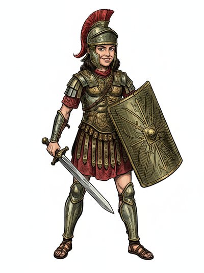 Gabriela's Gladiator Glory 🌟 - Victorian Illustration