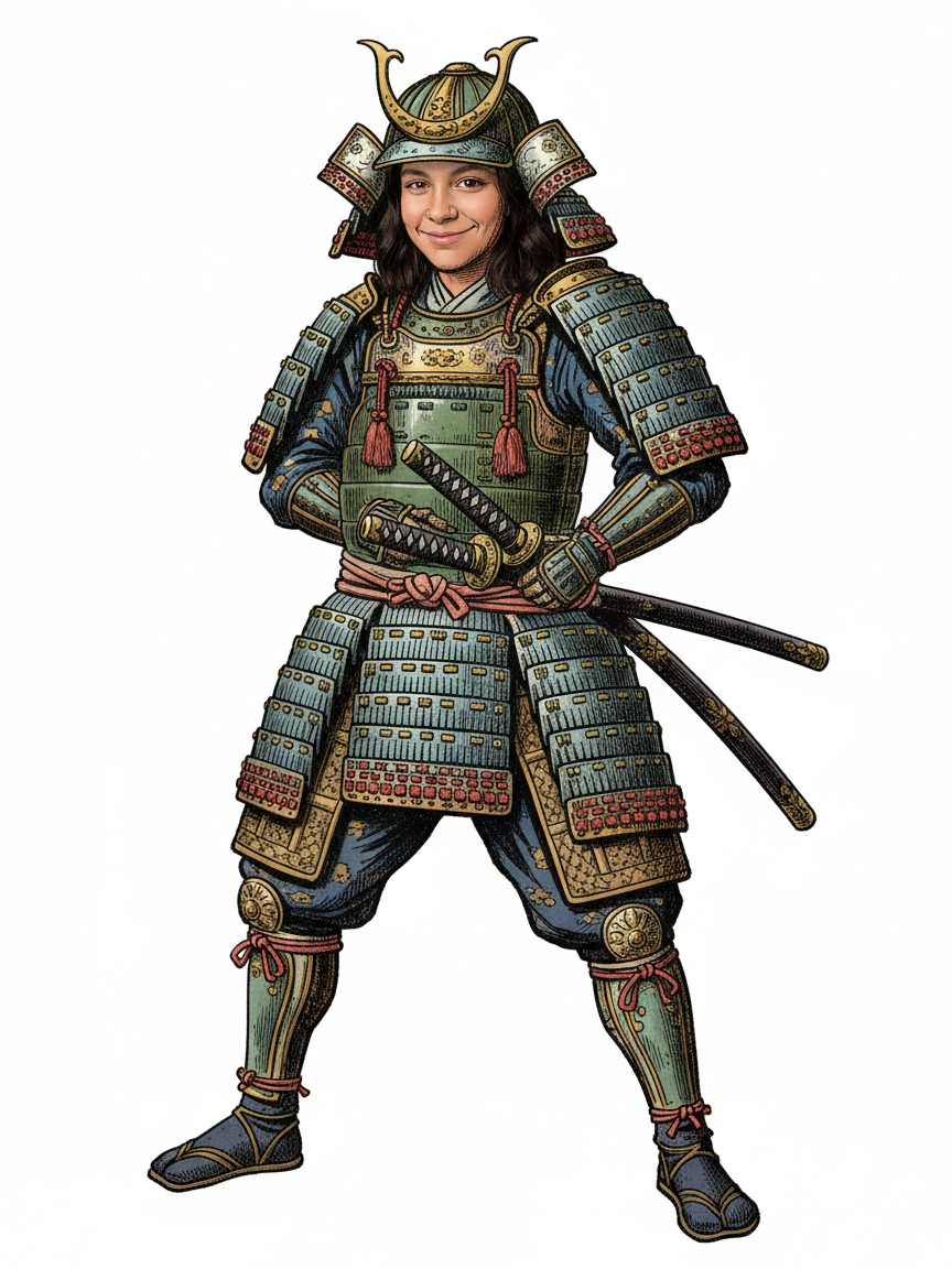 Samurai Gabriela - Victorian Illustration