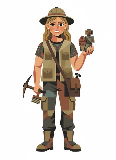 Mary's Archaeologist Adventure 🌍 - Cubist Painting