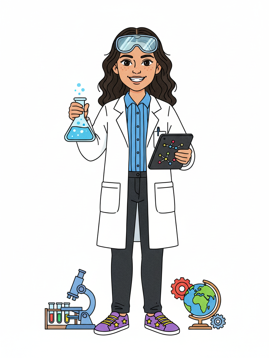 Scientist Gabriela - Classic Coloring Book