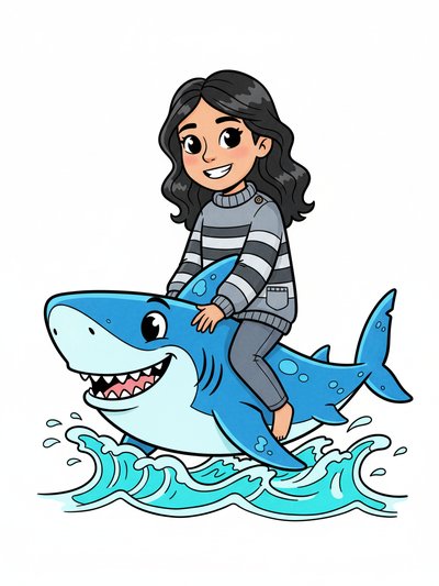 Gabriela's Shark Adventure 🦈 - Classic Coloring Book