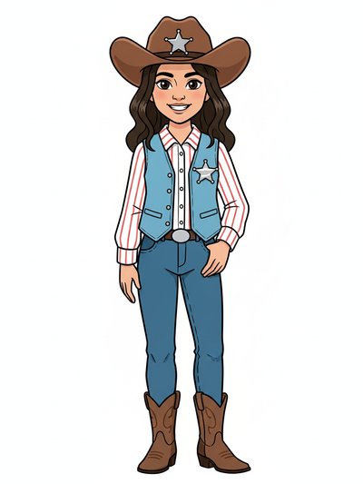 Gabriela's Sheriff Adventure 🤠 - Classic Coloring Book