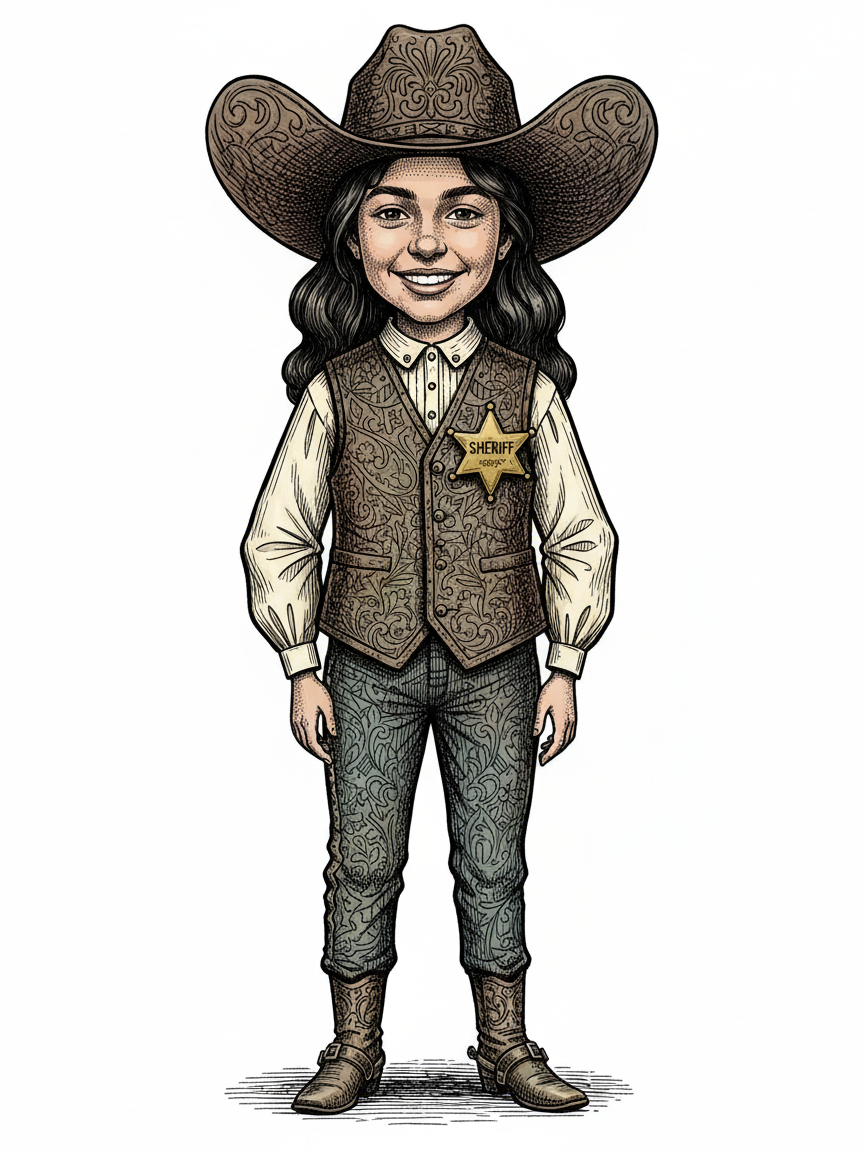 Sheriff Gabriela - Victorian Illustration