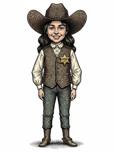 Gabriela's Sheriff Adventure 🤠 - Victorian Illustration