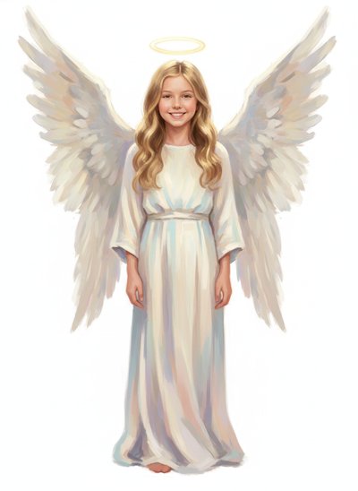 Mary's Angelic Adventure 🌟 - Impressionist Painting