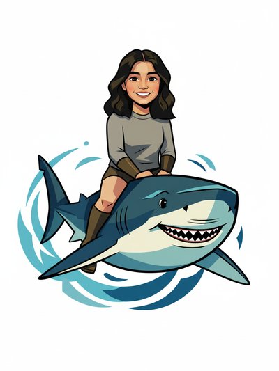 Gabriela's Shark Adventure 🦈 - Cubist Painting