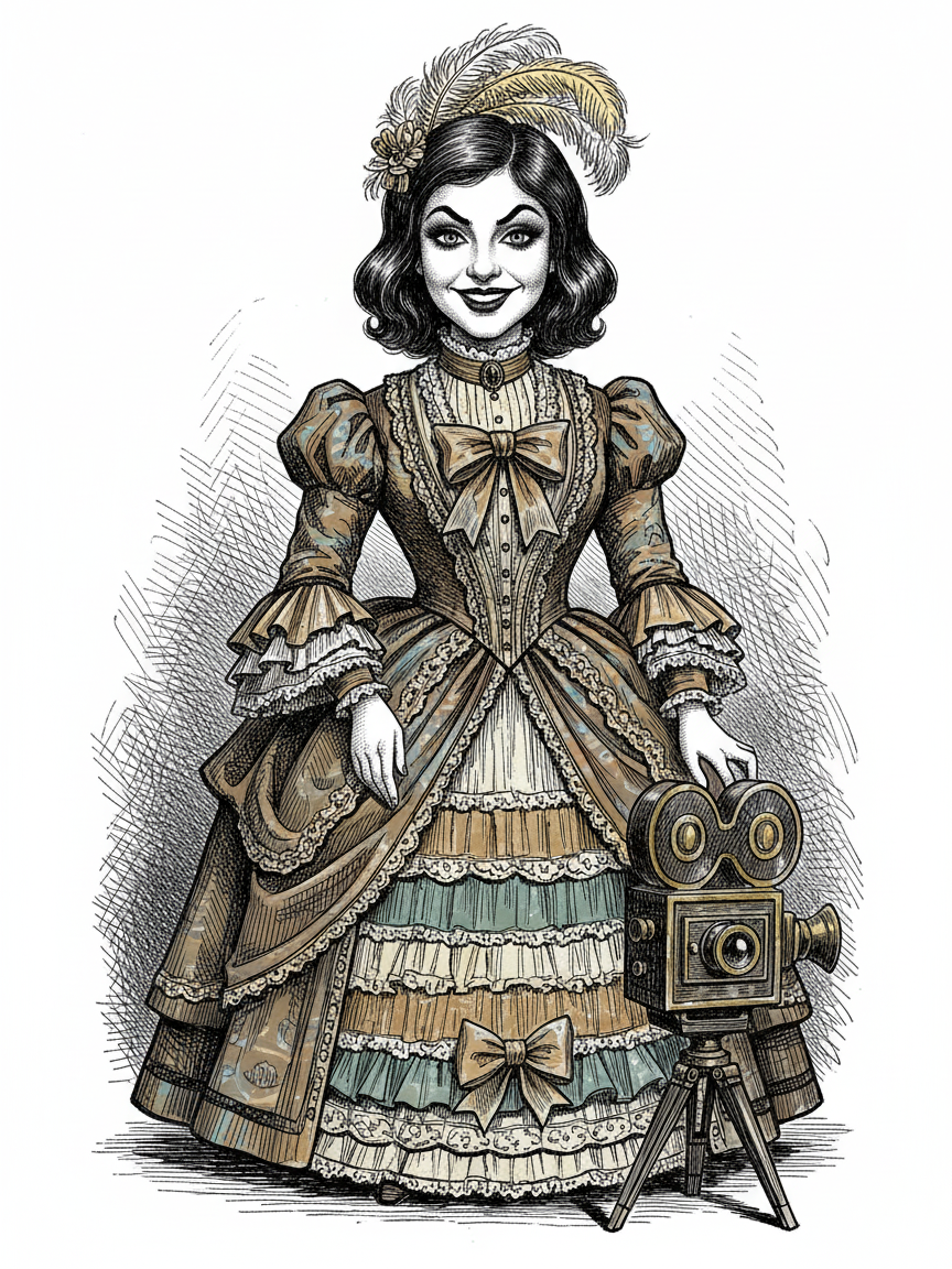 Gabriela the Silver Screen Star - Victorian Illustration
