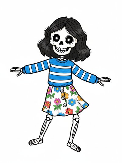 Gabriela's Bony Fiesta 💀 - Classic Coloring Book
