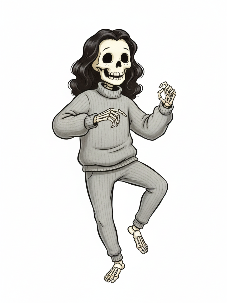 Gabriela the Groovy Skeleton - Vintage Storybook