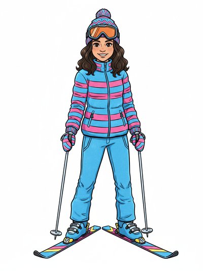 Gabriela's Ski Adventure 🎿 - Classic Coloring Book