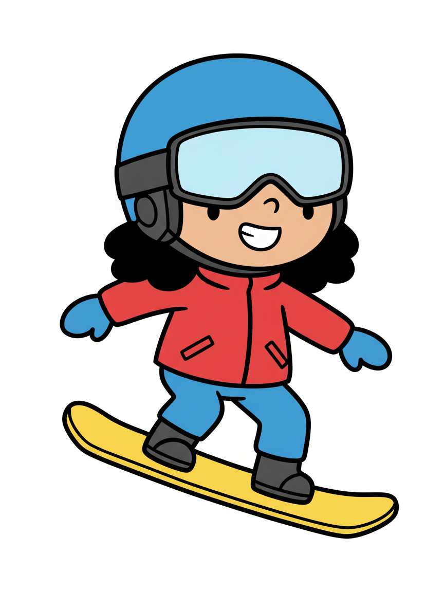 Gabriela the Snowboarding Star - Preschool Simple